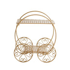 2 - Tier Metal Cupcake Dessert Display Stand Gold - Sophisticated Cinderella Carriage Wedding Cake Stand Centerpiece for Fairytale Themes & Princess Parties 14" - Bell Racket Store