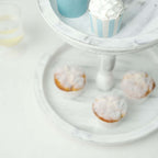 2 - Tier Wooden Serving Tray Stand Rustic Whitewashed Design - Farmhouse Style Cupcake Display 20" - Bell Racket Store