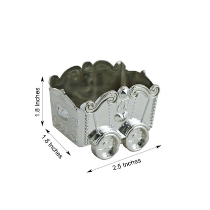 12 Pack 2.5" Silver Mini Chariot Treat Party Favor Boxes, Small Candy Container Gift Boxes