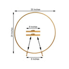 20" Gold Round Arch Wedding Centerpiece, Metal Hoop Wreath Tabletop Decor