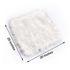 Faux Sheepskin 20" Cushion Cover with Soft Plush Finish White - Stylish Small Shag Area Rug for Events