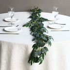 20 LED Garland Fairy String Lights Eucalyptus Leaf Design Willow Green Warm White - Battery Operated Hanging Accent 6ft - Bell Racket Store