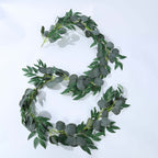 20 LED Garland Fairy String Lights Eucalyptus Leaf Design Willow Green Warm White - Battery Operated Hanging Accent 6ft - Bell Racket Store