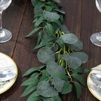 20 LED Garland Fairy String Lights Eucalyptus Leaf Design Willow Green Warm White - Battery Operated Hanging Accent 6ft - Bell Racket Store