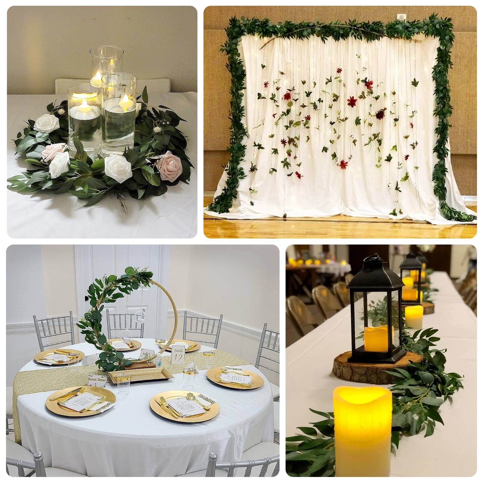 20 LED Garland Fairy String Lights Eucalyptus Leaf Design Willow Green Warm White - Battery Operated Hanging Accent 6ft - Bell Racket Store