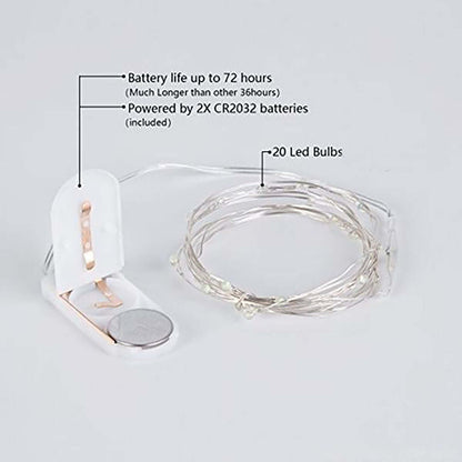 20 LED Micro Fairy String Lights Starry Bright Design Light Blue - Battery Operated Party Accent 90" - NestOCart