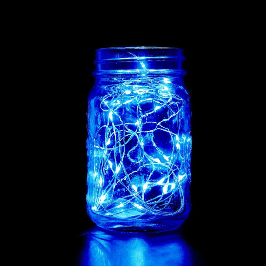 20 LED Micro Fairy String Lights Starry Bright Design Light Blue - Battery Operated Party Accent 90" - NestOCart