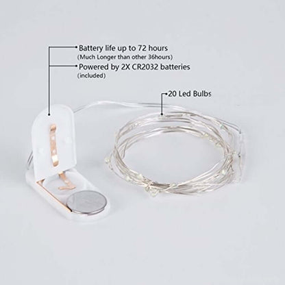 20 LED Micro Fairy String Lights Starry Bright Design Multicolor - Battery Operated Party Accent 90" - NestOCart