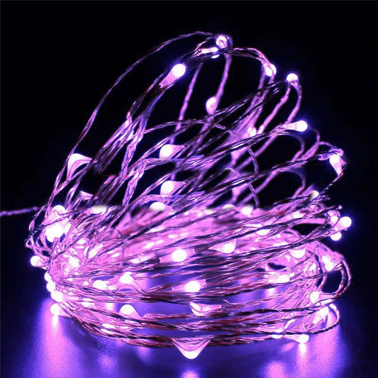 20 LED Micro Fairy String Lights Starry Bright Design Purple - Battery Operated Party Accent 90" - NestOCart