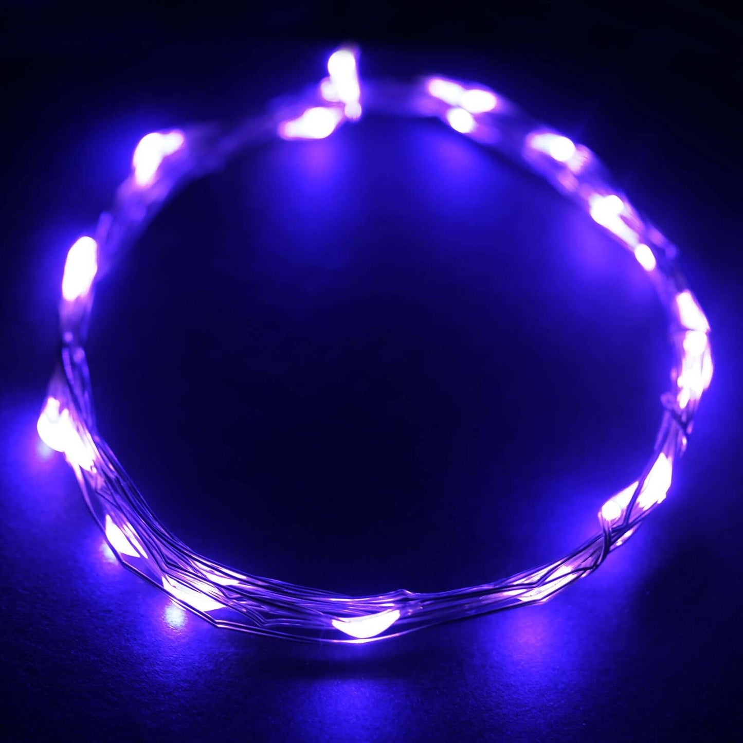 20 LED Micro Fairy String Lights Starry Bright Design Purple - Battery Operated Party Accent 90" - NestOCart
