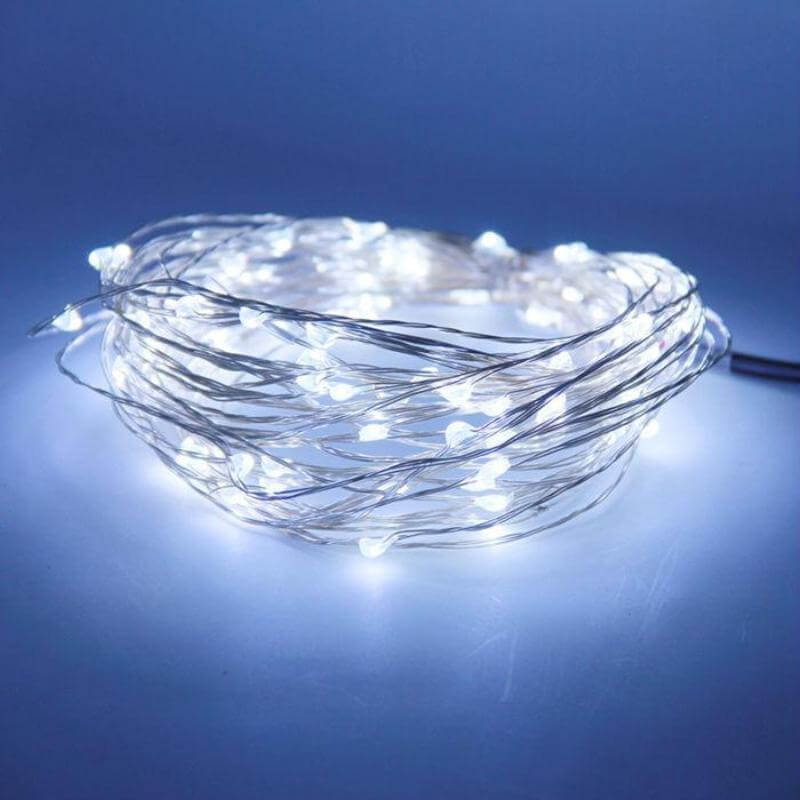 20 LED Micro Fairy String Lights Starry Bright Design White - Battery Operated Party Accent 90" - NestOCart
