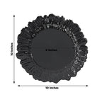 20 - Pack 10" Plastic Dinner Plates â€“ Black Reef Design Party Plates â€“ Elegant Disposable Tableware - Bell Racket Store