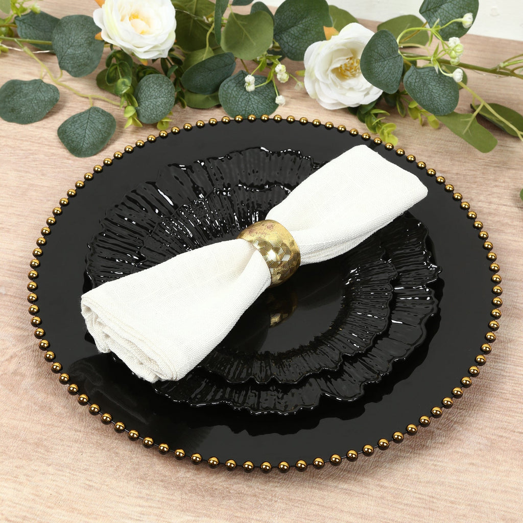 20 - Pack 10" Plastic Dinner Plates â€“ Black Reef Design Party Plates â€“ Elegant Disposable Tableware - Bell Racket Store