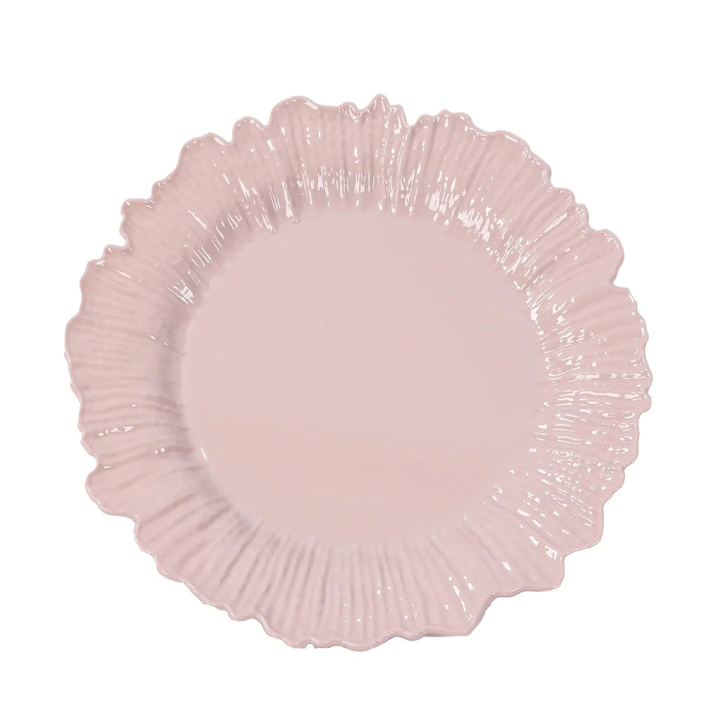 20 - Pack 10" Plastic Dinner Plates â€“ Blush Reef Design Party Plates â€“ Elegant Disposable Tableware - Bell Racket Store
