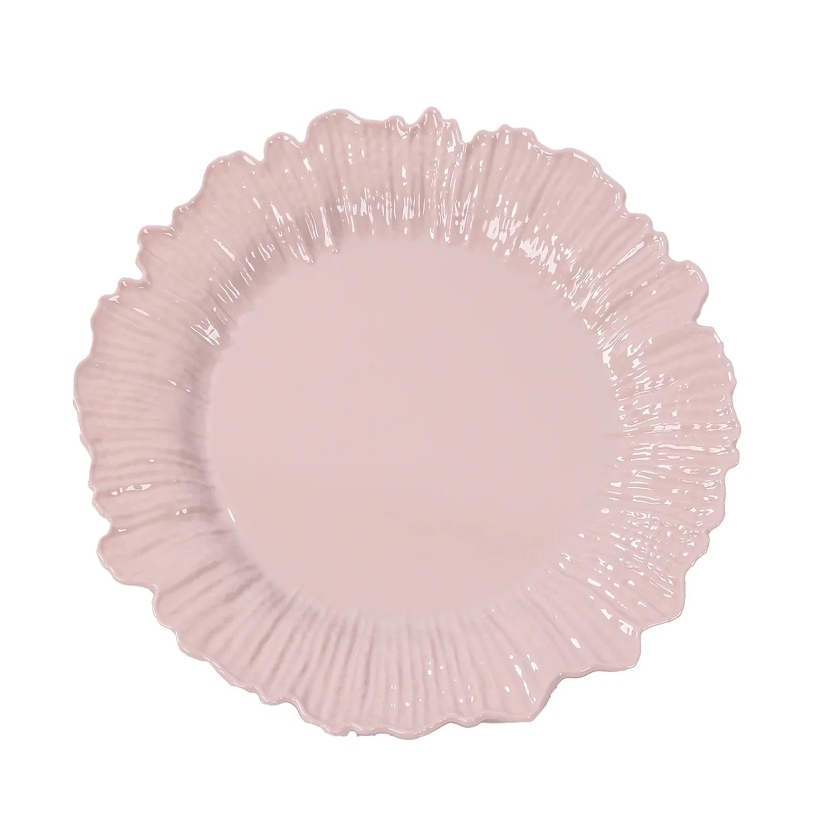 20 - Pack 10" Plastic Dinner Plates â€“ Blush Reef Design Party Plates â€“ Elegant Disposable Tableware - Bell Racket Store
