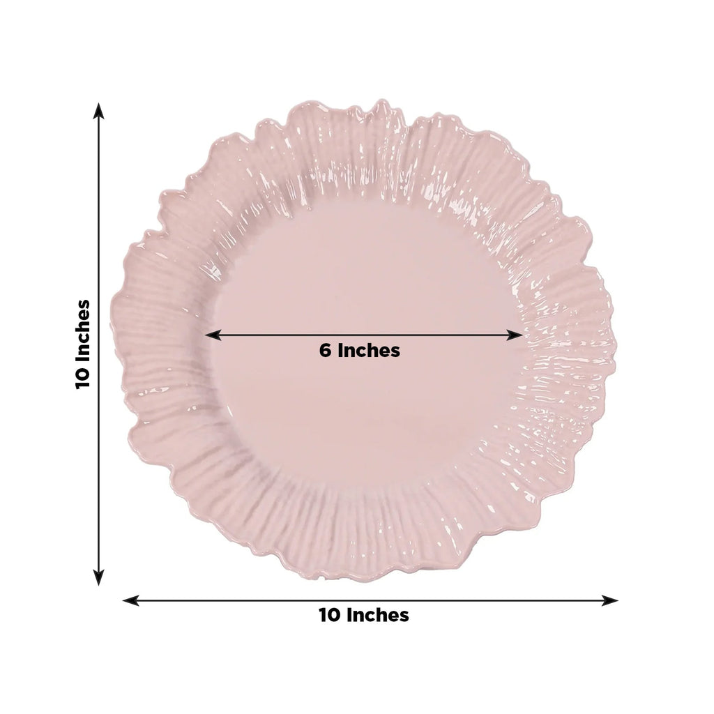 20 - Pack 10" Plastic Dinner Plates â€“ Blush Reef Design Party Plates â€“ Elegant Disposable Tableware - Bell Racket Store
