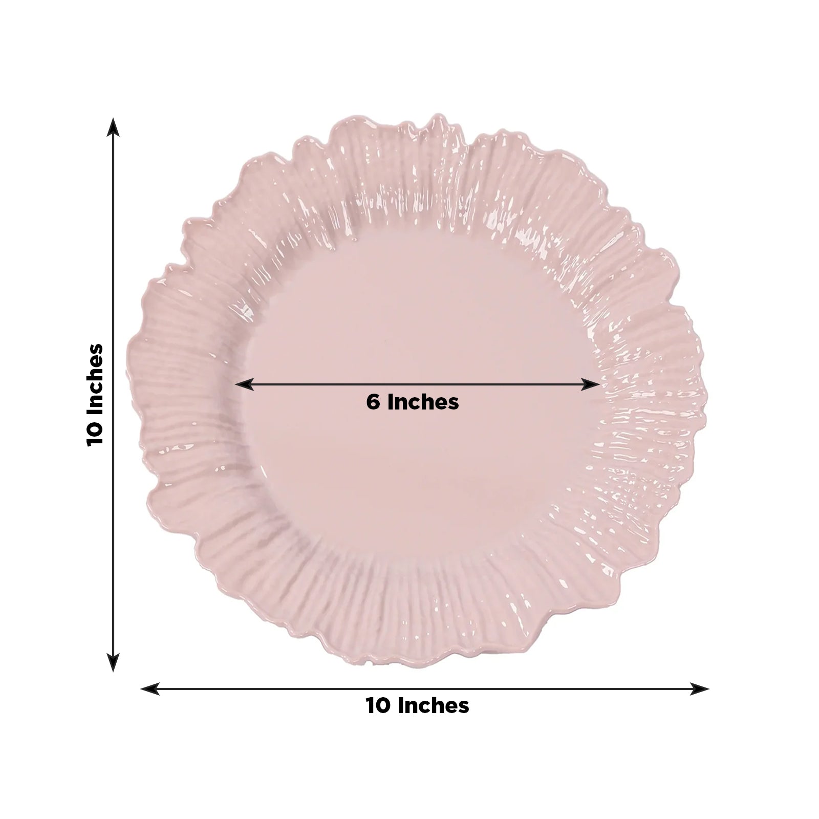 20 - Pack 10" Plastic Dinner Plates â€“ Blush Reef Design Party Plates â€“ Elegant Disposable Tableware - Bell Racket Store