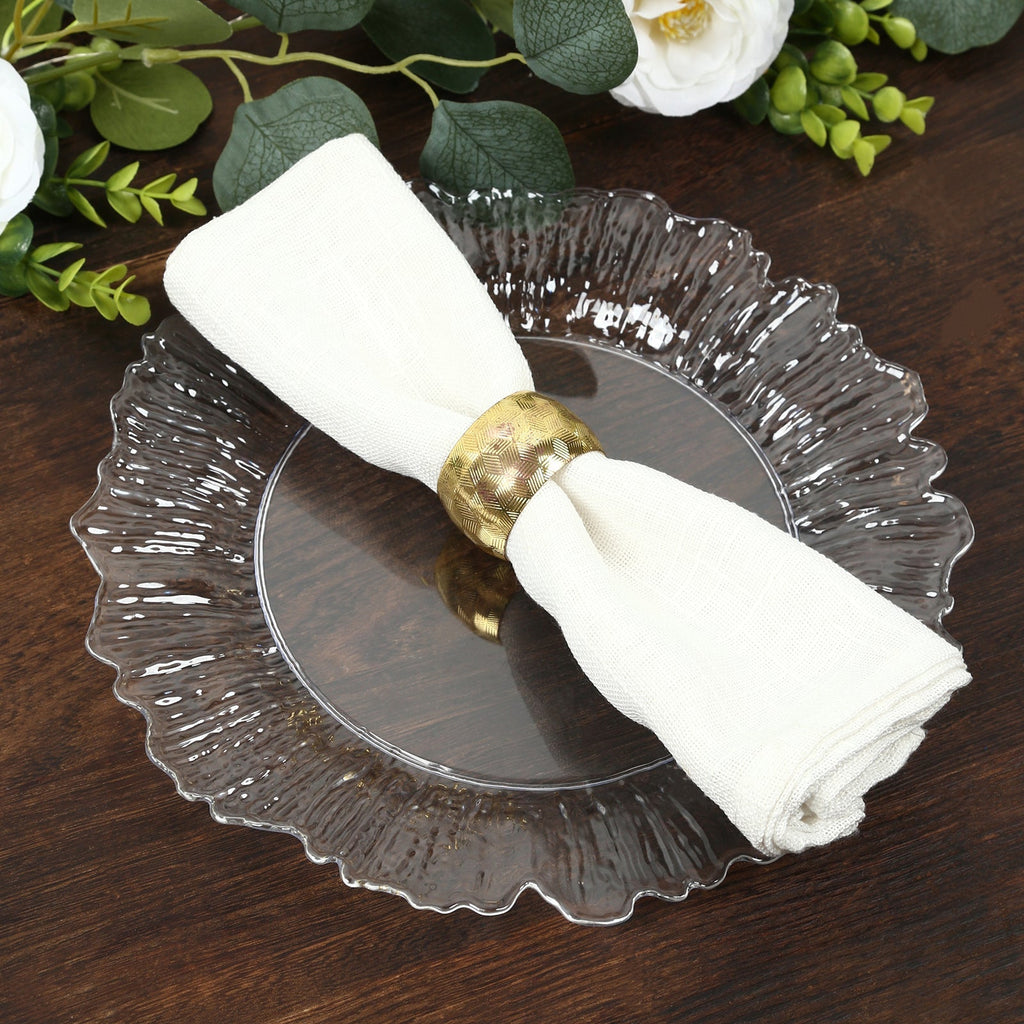 20 - Pack 10" Plastic Dinner Plates â€“ Clear Reef Design Party Plates â€“ Elegant Disposable Tableware - Bell Racket Store