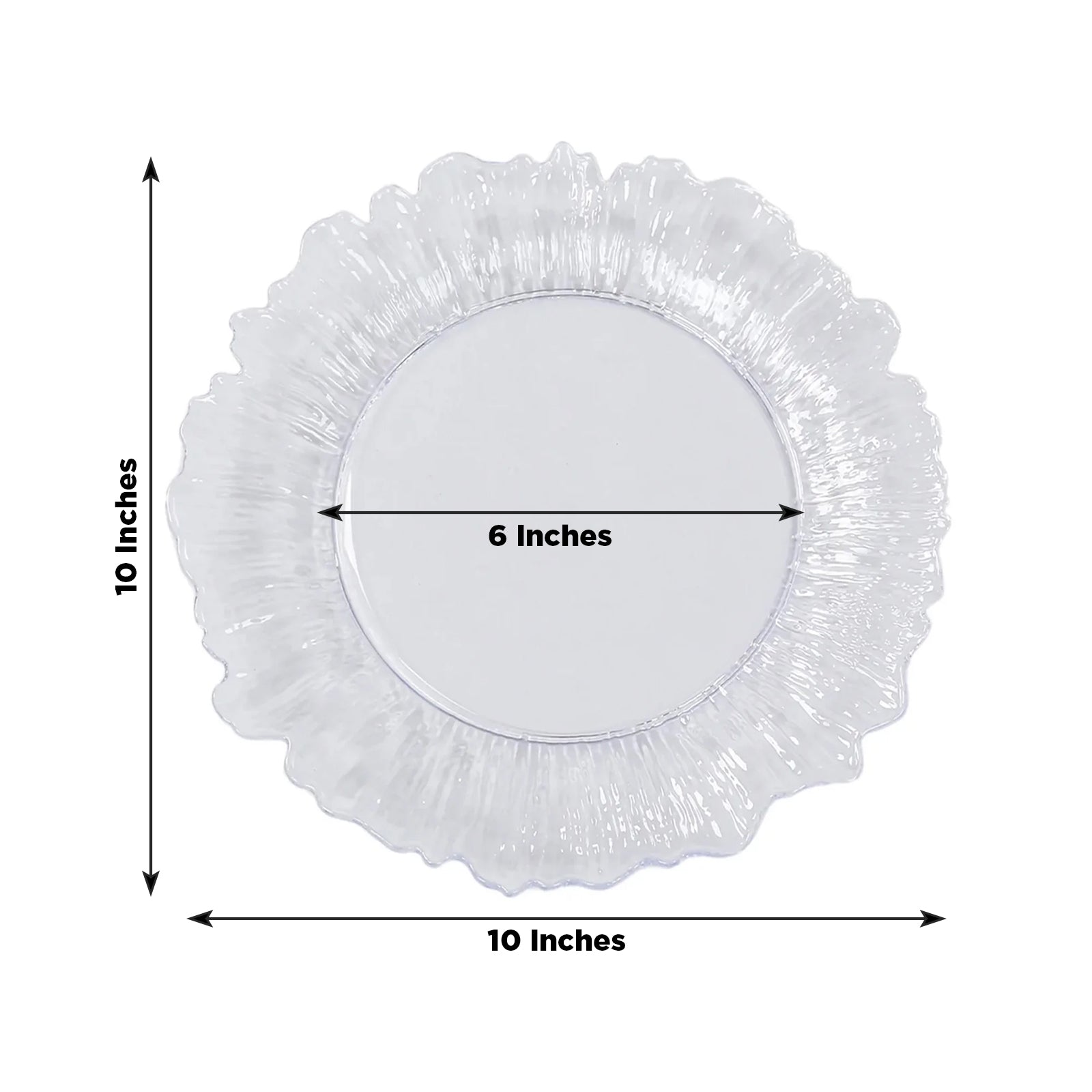 20 - Pack 10" Plastic Dinner Plates â€“ Clear Reef Design Party Plates â€“ Elegant Disposable Tableware - Bell Racket Store