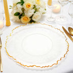 20 Pack 10" Plastic Dinner Plates â€“ Clear Reef Design with Gold Rim, Elegant Disposable Party Tableware - Bell Racket Store