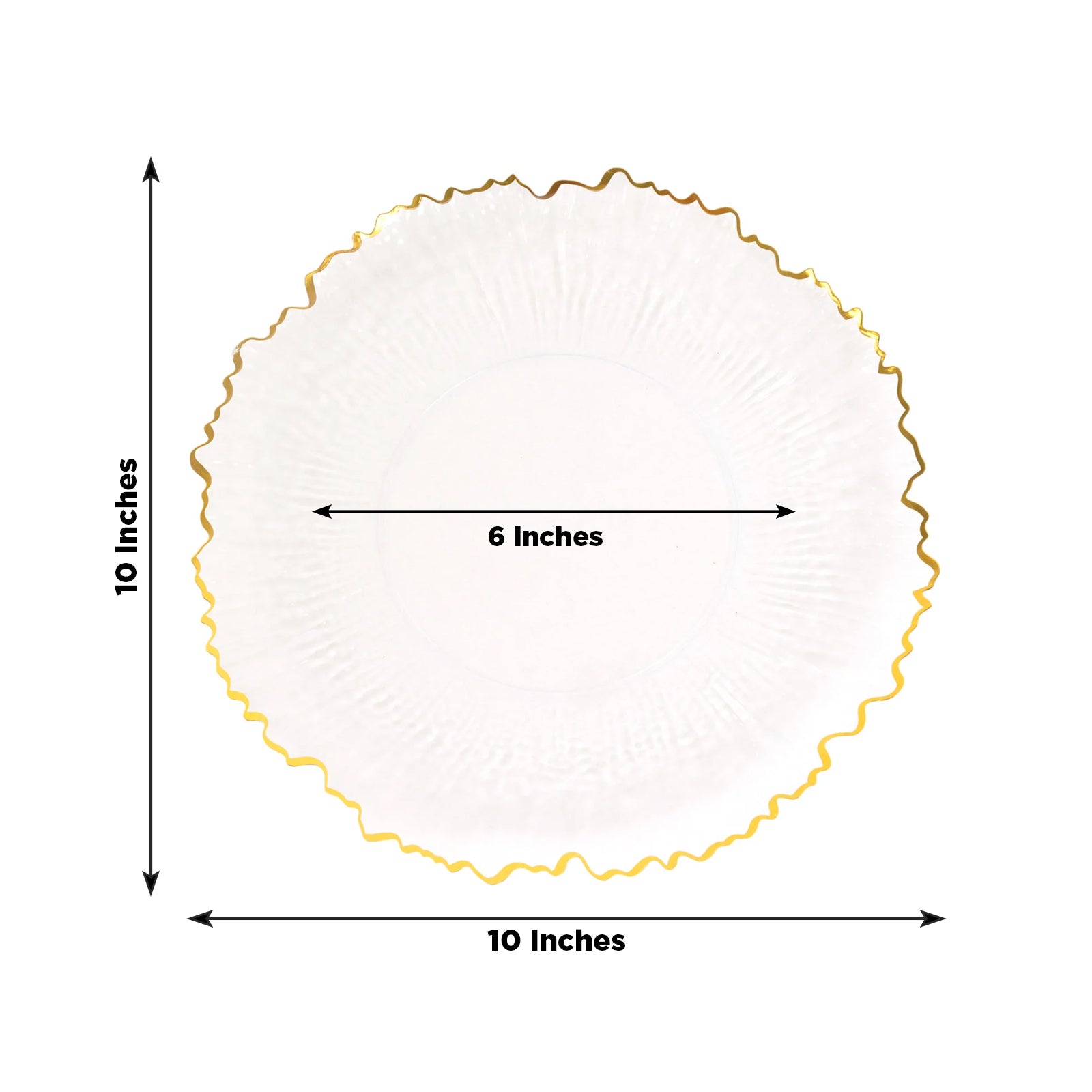 20 Pack 10" Plastic Dinner Plates â€“ Clear Reef Design with Gold Rim, Elegant Disposable Party Tableware - Bell Racket Store