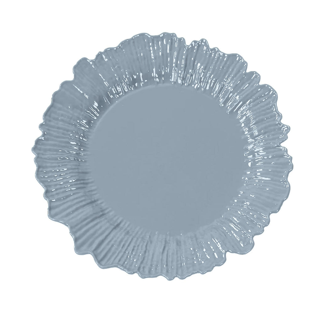 20 - Pack 10" Plastic Dinner Plates â€“ Dusty Blue Reef Design Party Plates â€“ Elegant Disposable Tableware - Bell Racket Store