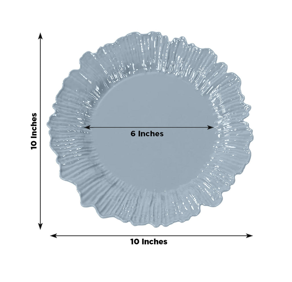 20 - Pack 10" Plastic Dinner Plates â€“ Dusty Blue Reef Design Party Plates â€“ Elegant Disposable Tableware - Bell Racket Store