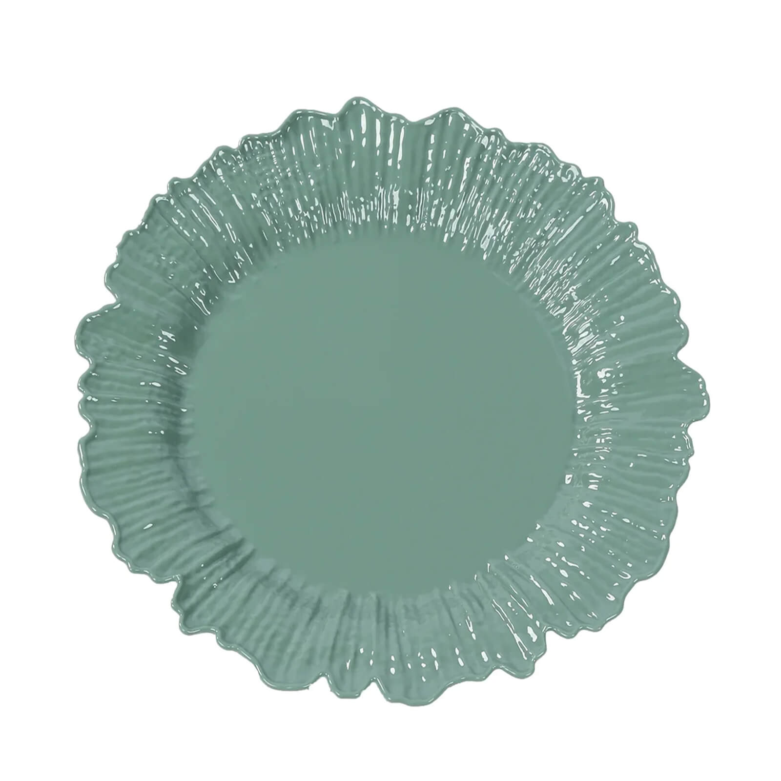 20 - Pack 10" Plastic Dinner Plates â€“ Dusty Sage Green Reef Design Party Plates â€“ Elegant Disposable Tableware - Bell Racket Store