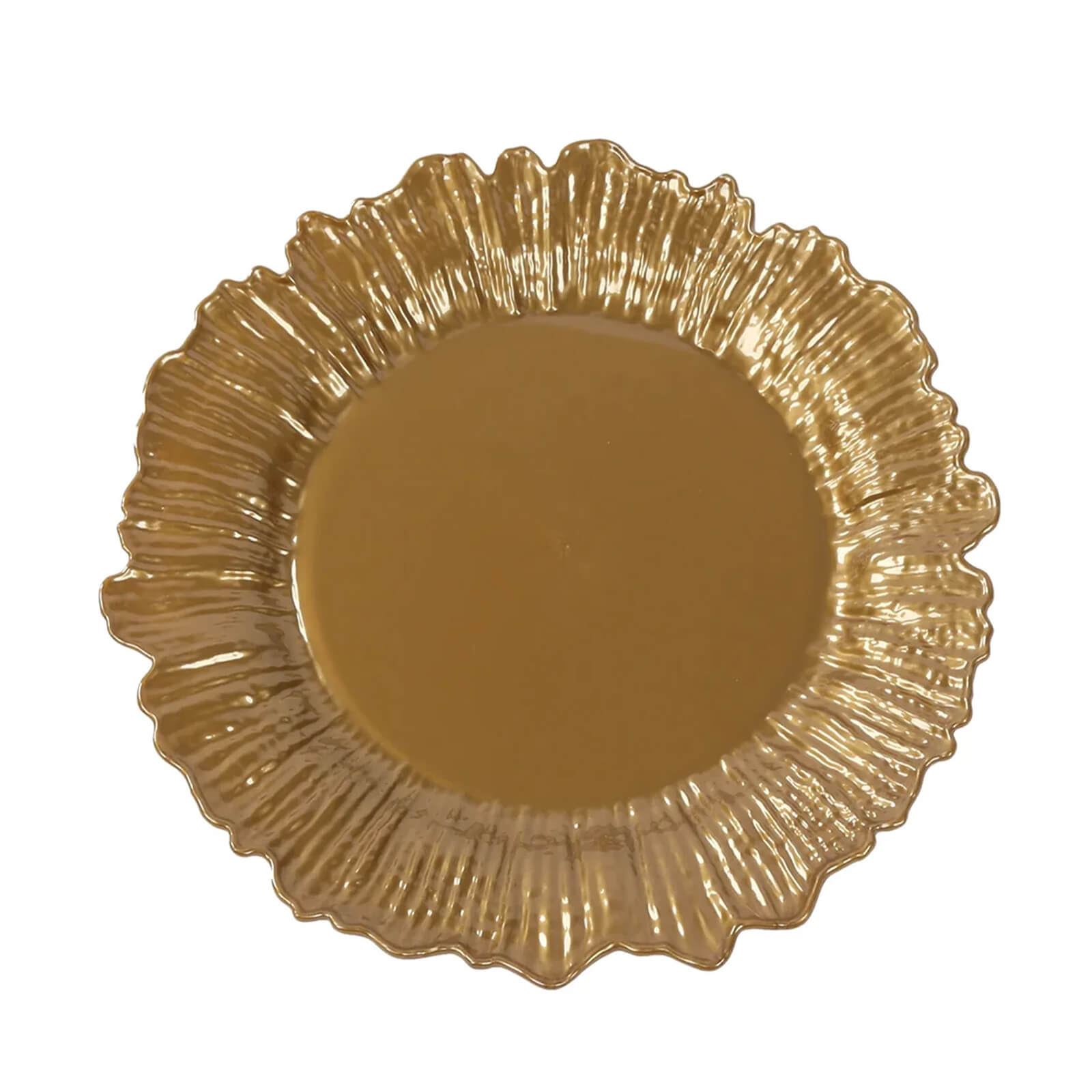 20 - Pack 10" Plastic Dinner Plates â€“ Gold Reef Design Party Plates â€“ Elegant Disposable Tableware - Bell Racket Store