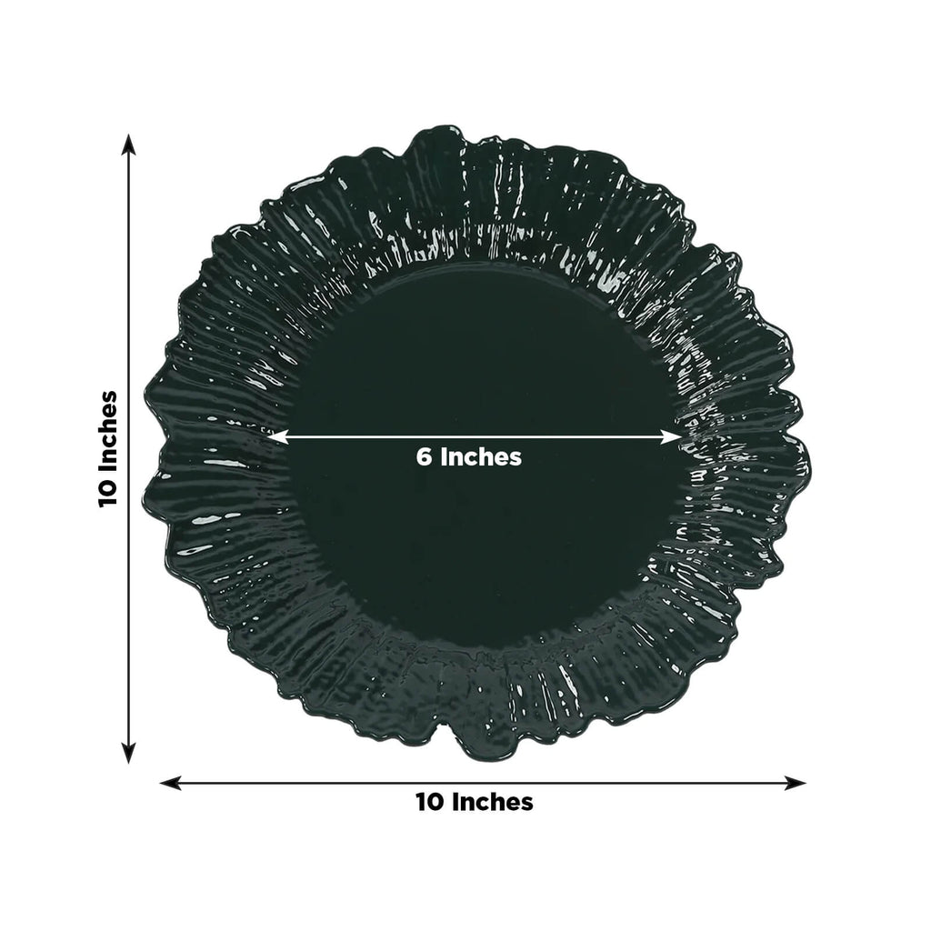 20 - Pack 10" Plastic Dinner Plates â€“ Hunter Emerald Green Reef Design Party Plates â€“ Elegant Disposable Tableware - Bell Racket Store