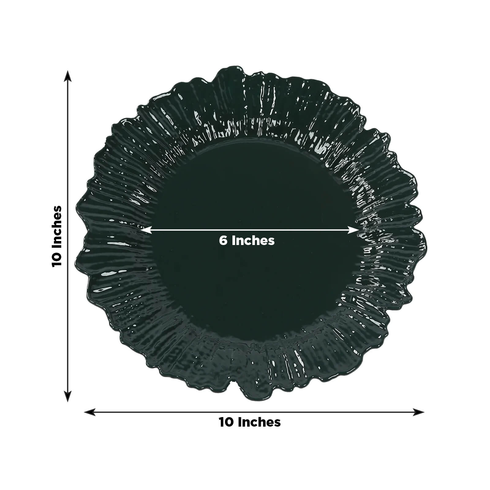 20 - Pack 10" Plastic Dinner Plates â€“ Hunter Emerald Green Reef Design Party Plates â€“ Elegant Disposable Tableware - Bell Racket Store