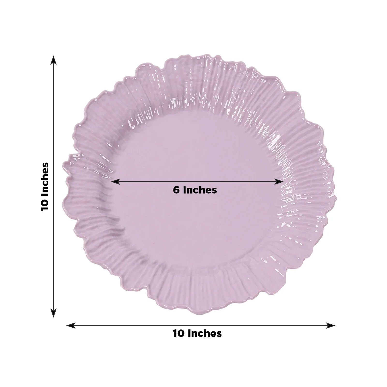 20 - Pack 10" Plastic Dinner Plates â€“ Lavender Lilac Reef Design Party Plates â€“ Elegant Disposable Tableware - Bell Racket Store