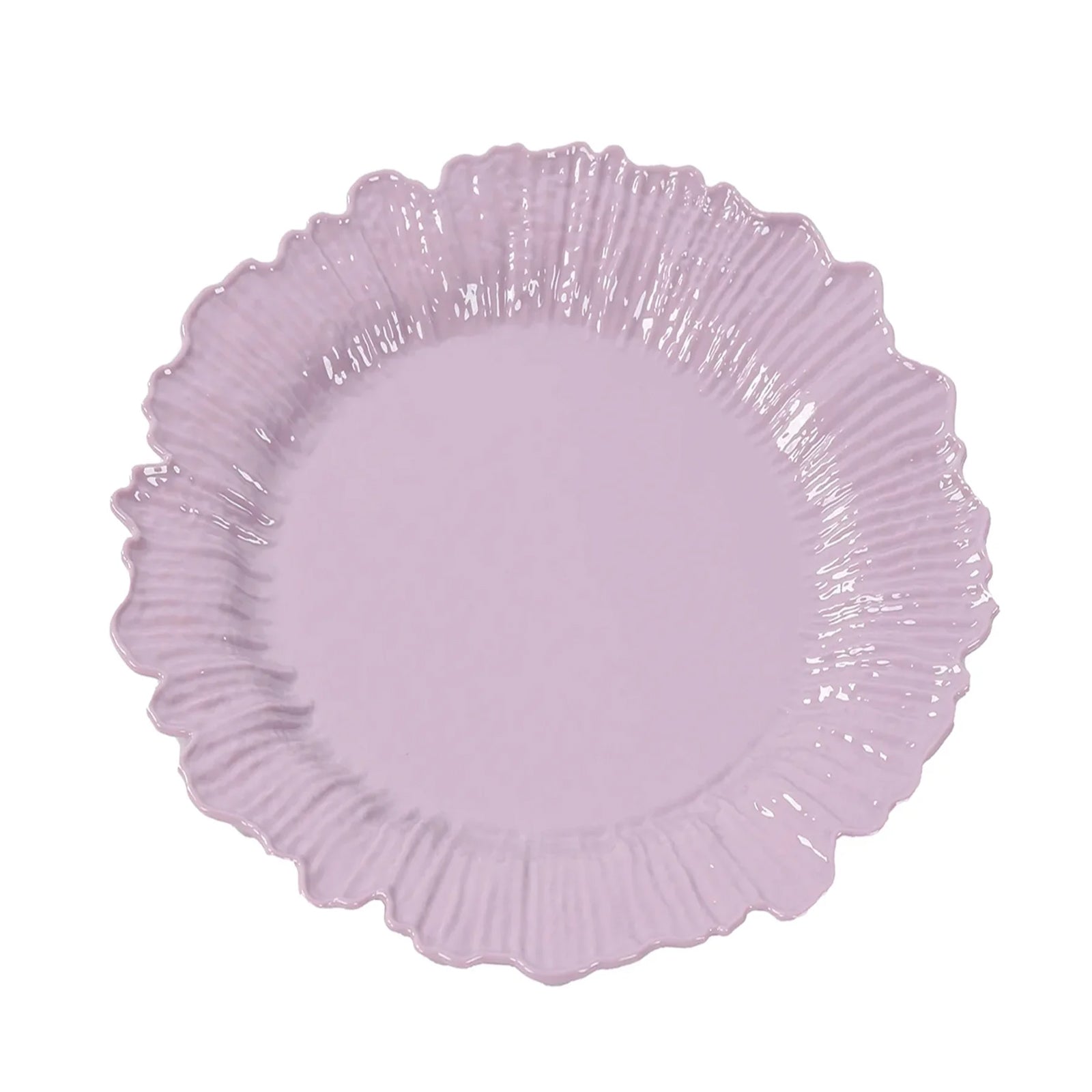 20 - Pack 10" Plastic Dinner Plates â€“ Lavender Lilac Reef Design Party Plates â€“ Elegant Disposable Tableware - Bell Racket Store