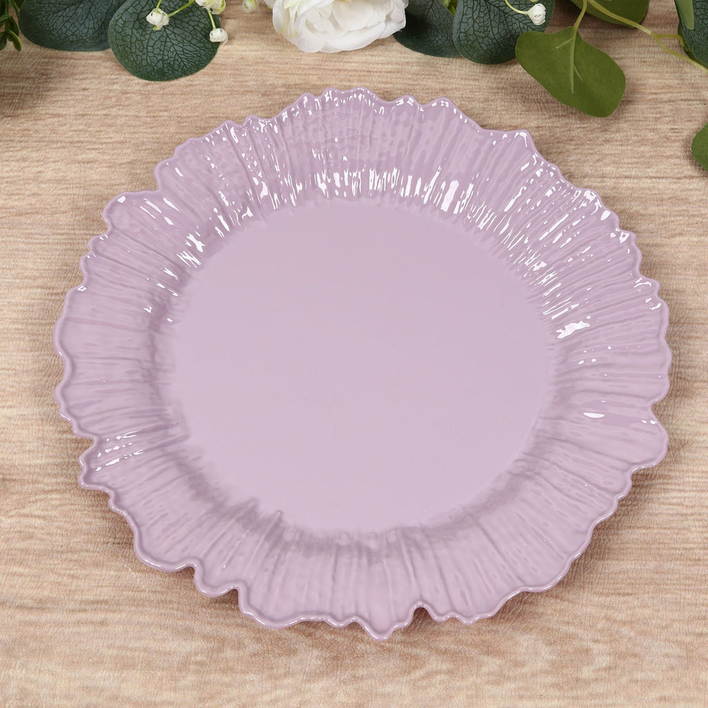 20 - Pack 10" Plastic Dinner Plates â€“ Lavender Lilac Reef Design Party Plates â€“ Elegant Disposable Tableware - Bell Racket Store