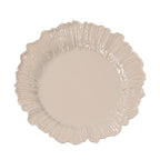 20 - Pack 10" Plastic Dinner Plates â€“ Taupe Reef Design Party Plates â€“ Elegant Disposable Tableware - Bell Racket Store