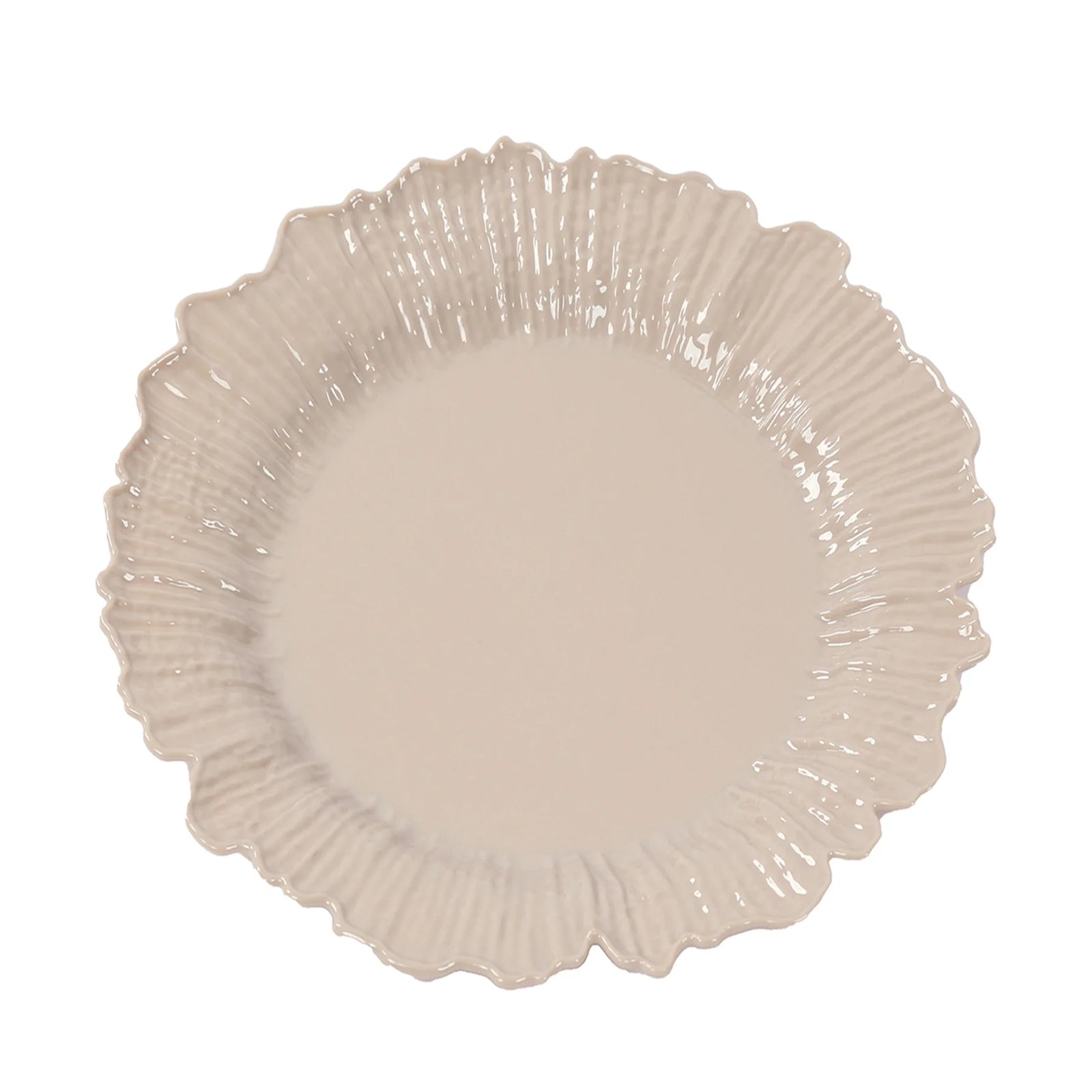 20 - Pack 10" Plastic Dinner Plates â€“ Taupe Reef Design Party Plates â€“ Elegant Disposable Tableware - Bell Racket Store