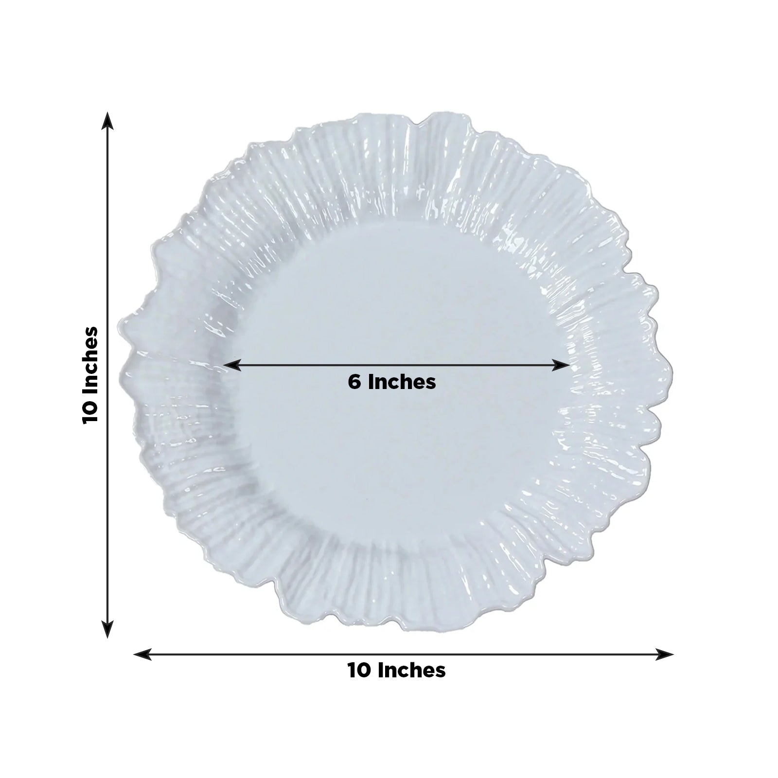 20 - Pack 10" Plastic Dinner Plates â€“ White Reef Design Party Plates â€“ Elegant Disposable Tableware - Bell Racket Store