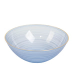 20 - Pack 16oz Plastic Bowls â€“ Transparent Dusty Blue with Gold Rim, Elegant Crystal - Like Swirl Disposable Bowls - Bell Racket Store