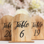 20 - Pack 4.5" Wooden Arch Table Numbers, 1 - 20 Natural Rustic Table Number Placecard - Perfect for Wedding and Event Tables - Bell Racket Store