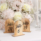 20 - Pack 4.5" Wooden Arch Table Numbers, 1 - 20 Natural Rustic Table Number Placecard - Perfect for Wedding and Event Tables - Bell Racket Store