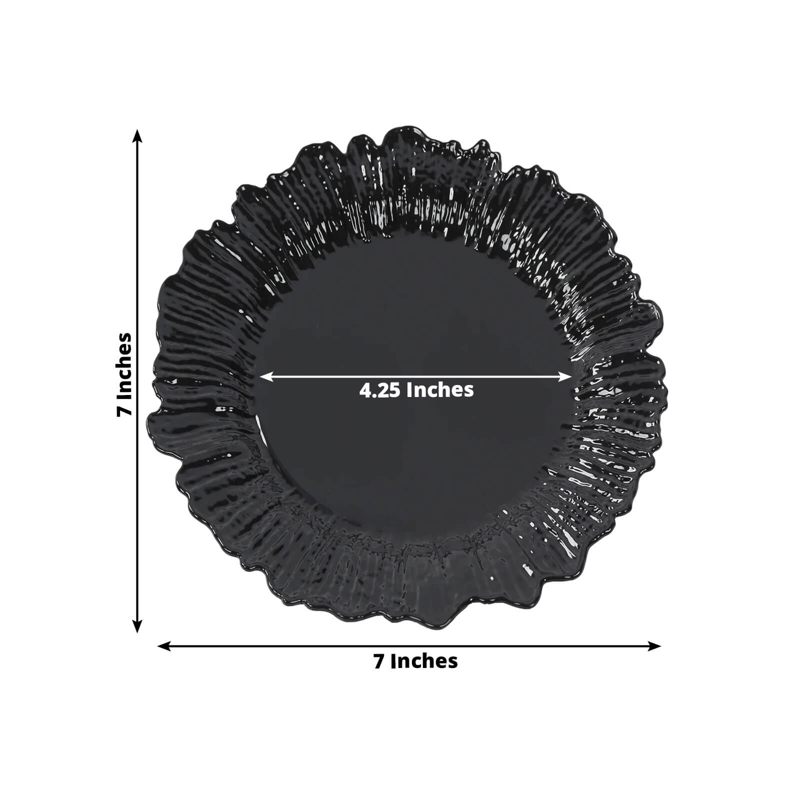 20 - Pack 7" Plastic Dessert Plates â€“ Black Reef Design Appetizer Salad Party Plates â€“ Elegant Disposable Tableware - Bell Racket Store