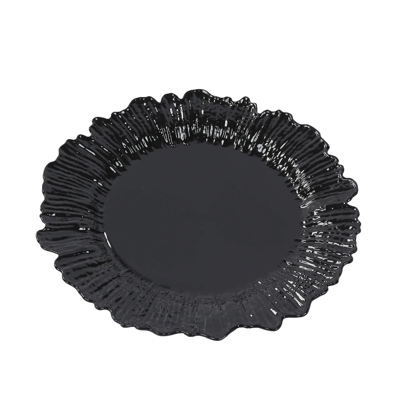 20 - Pack 7" Plastic Dessert Plates â€“ Black Reef Design Appetizer Salad Party Plates â€“ Elegant Disposable Tableware - Bell Racket Store