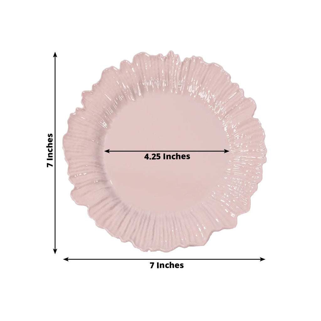 20 - Pack 7" Plastic Dessert Plates â€“ Blush Reef Design Appetizer Salad Party Plates â€“ Elegant Disposable Tableware - Bell Racket Store
