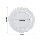 20 - Pack 7" Plastic Dessert Plates â€“ Clear Reef Design Appetizer Salad Party Plates â€“ Elegant Disposable Tableware - Bell Racket Store