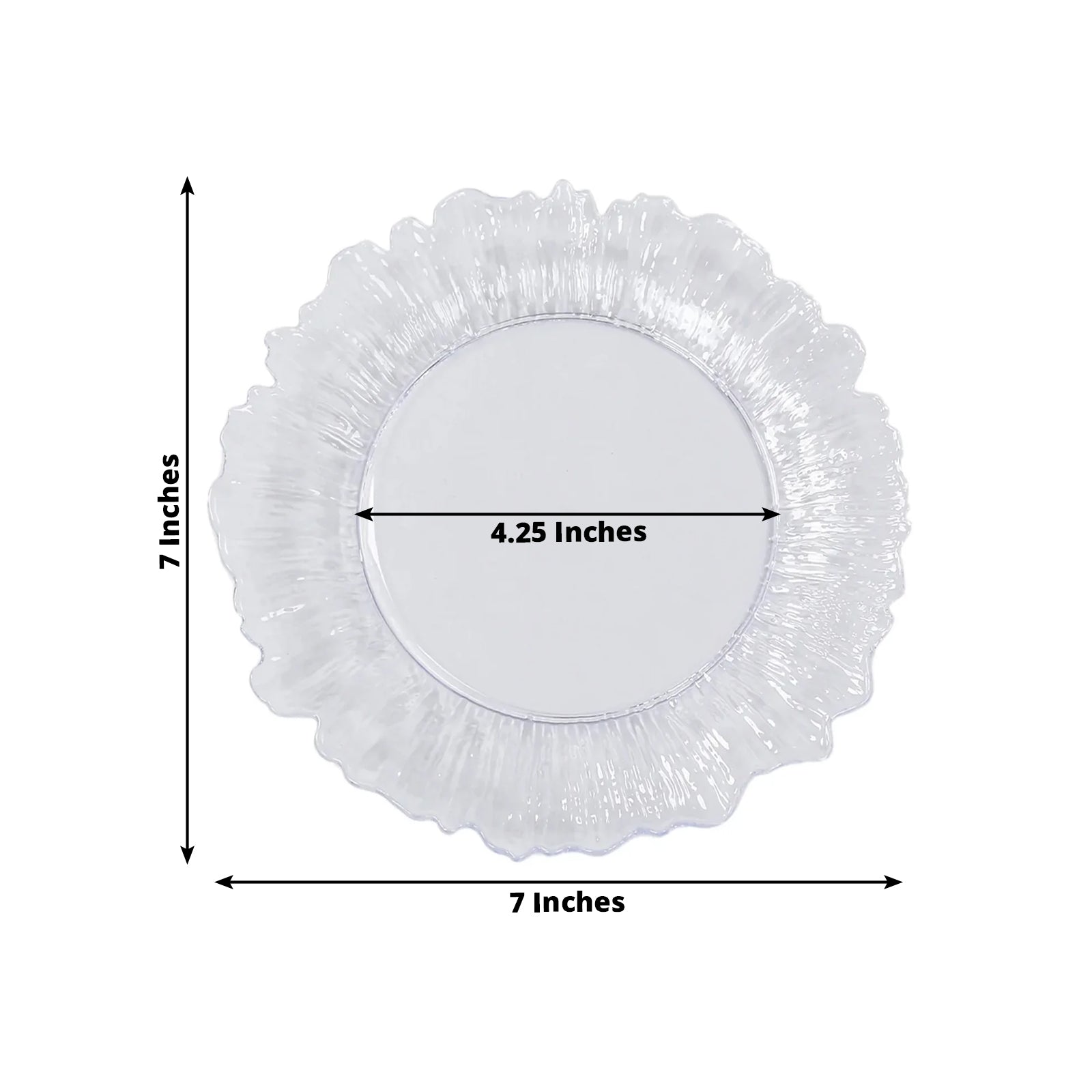 20 - Pack 7" Plastic Dessert Plates â€“ Clear Reef Design Appetizer Salad Party Plates â€“ Elegant Disposable Tableware - Bell Racket Store