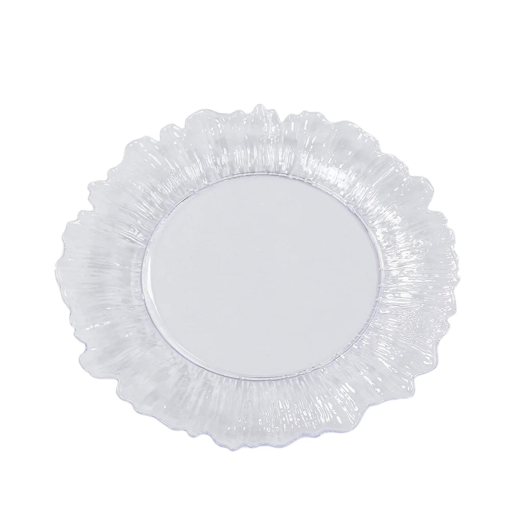 20 - Pack 7" Plastic Dessert Plates â€“ Clear Reef Design Appetizer Salad Party Plates â€“ Elegant Disposable Tableware - Bell Racket Store