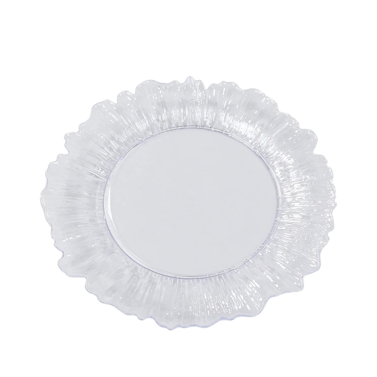 20 - Pack 7" Plastic Dessert Plates â€“ Clear Reef Design Appetizer Salad Party Plates â€“ Elegant Disposable Tableware - Bell Racket Store