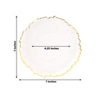 20 Pack 7" Plastic Dessert Plates â€“ Clear Reef Design with Gold Rim, Appetizer and Salad Party Plates â€“ Elegant Disposable Tableware - Bell Racket Store