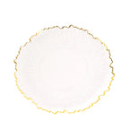 20 Pack 7" Plastic Dessert Plates â€“ Clear Reef Design with Gold Rim, Appetizer and Salad Party Plates â€“ Elegant Disposable Tableware - Bell Racket Store