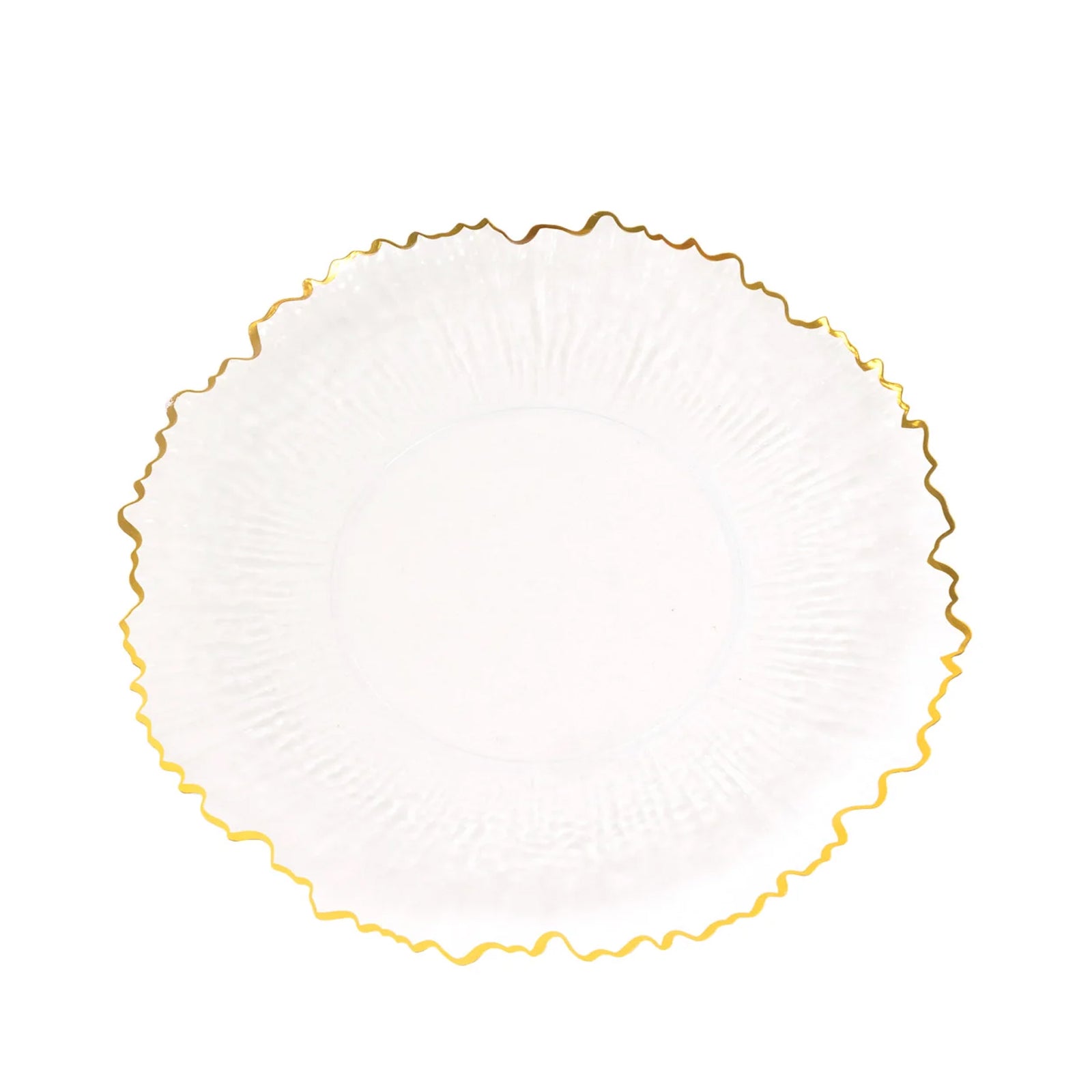 20 Pack 7" Plastic Dessert Plates â€“ Clear Reef Design with Gold Rim, Appetizer and Salad Party Plates â€“ Elegant Disposable Tableware - Bell Racket Store